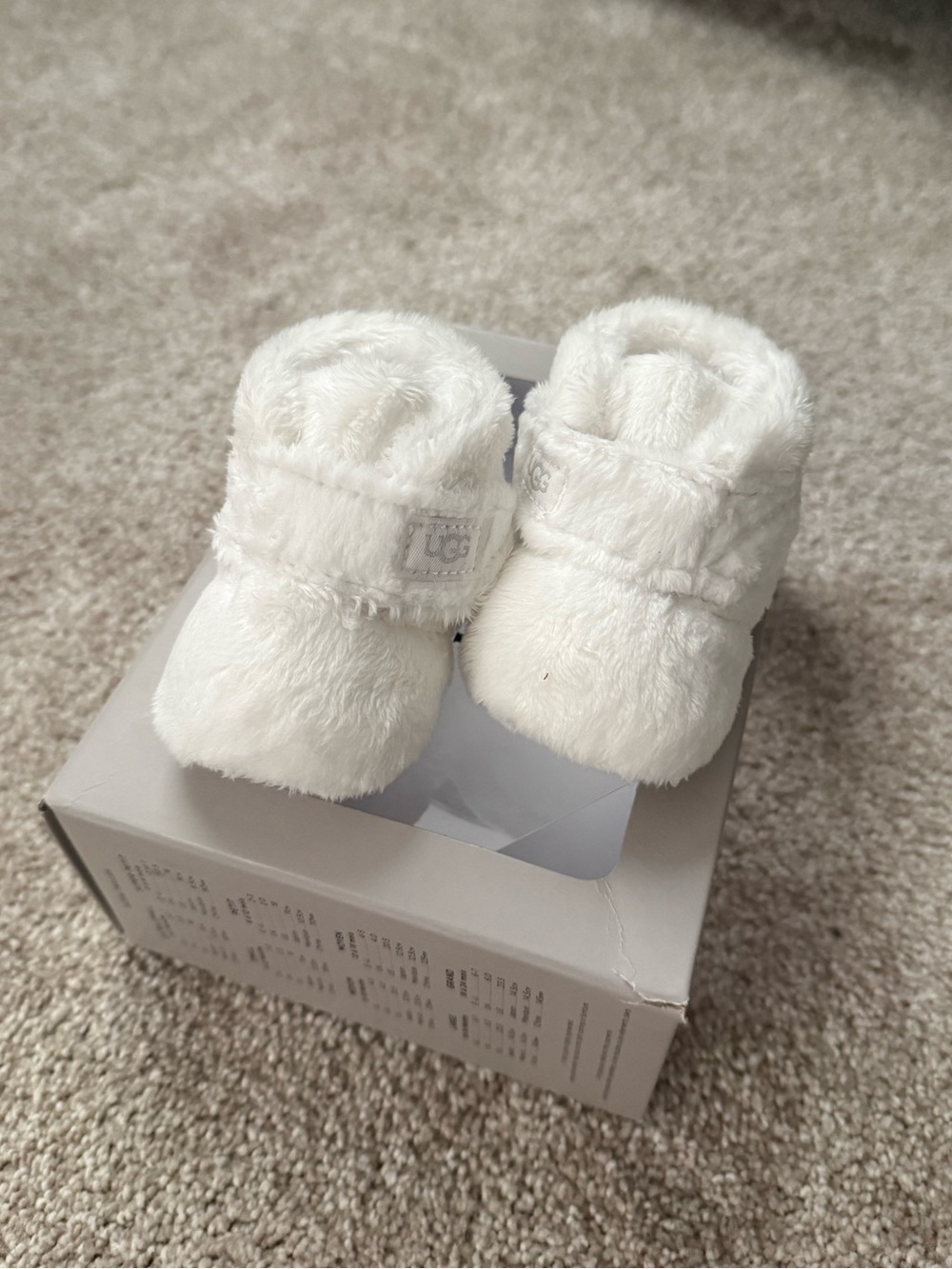 UGG Kids White Fuzzy Slippers